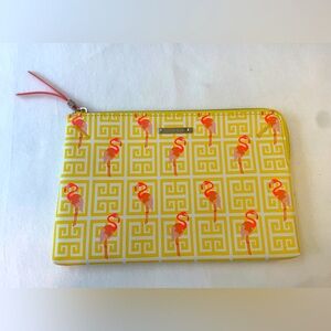 Stella And Dot Summer Yellow And Flamingo Clutch 10 x 6.5 inch NWOT